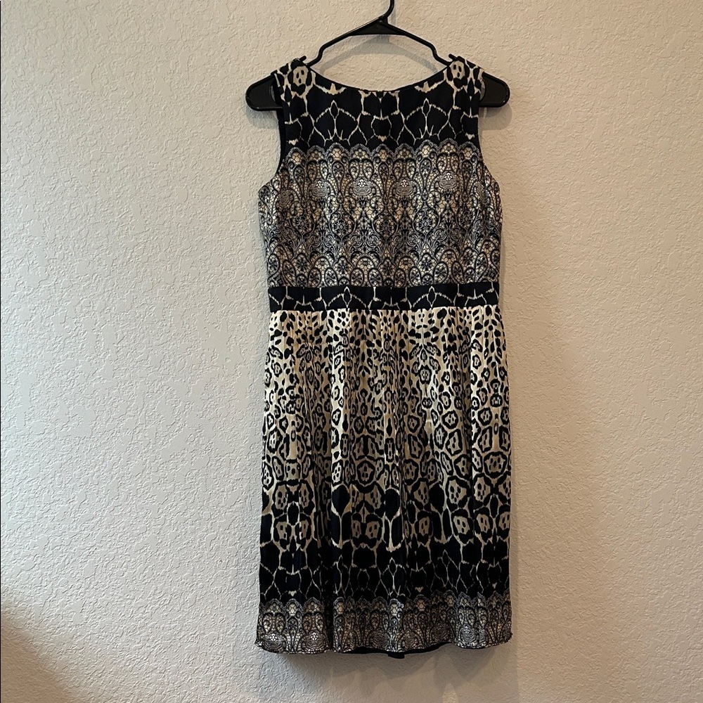 Kay Unger Black and Gold Silk Dress